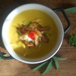 Græskar-porresuppe med creme fraiche