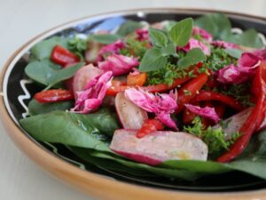 Grøn og rød salat