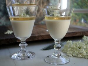 Panna cotta med hyldeblomstgelé og fennikelsmag