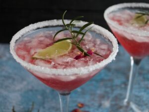 Pink gin cocktail