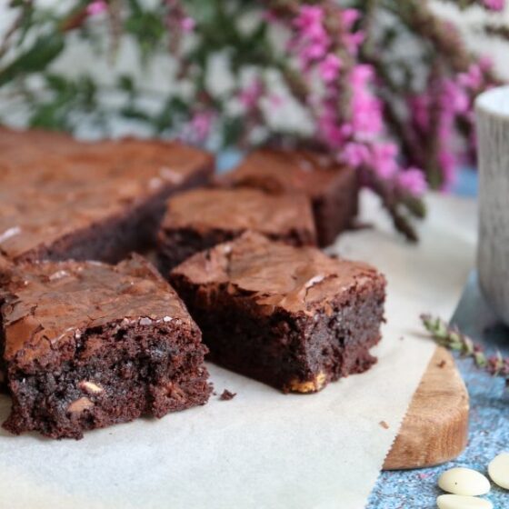 Brownie med tre farver chokolade