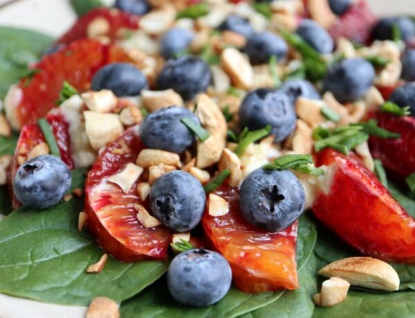 Spinatsalat med blodappelsin