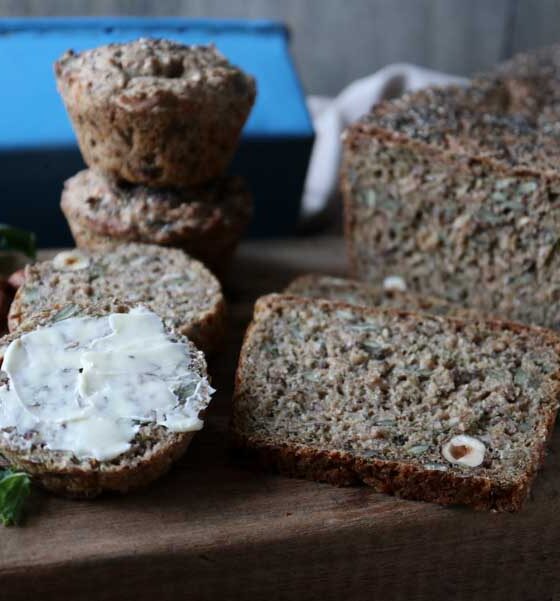 Grønkålsrugbrød med øl og nødder