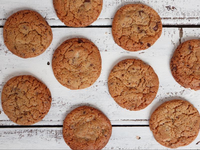 Cookies med chokoladestykker