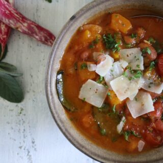 Italiensk borlotti bønnesuppe med græskar